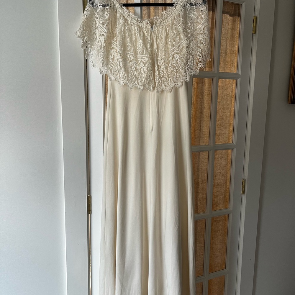Vintage White Lace Off-Shoulder Dress
